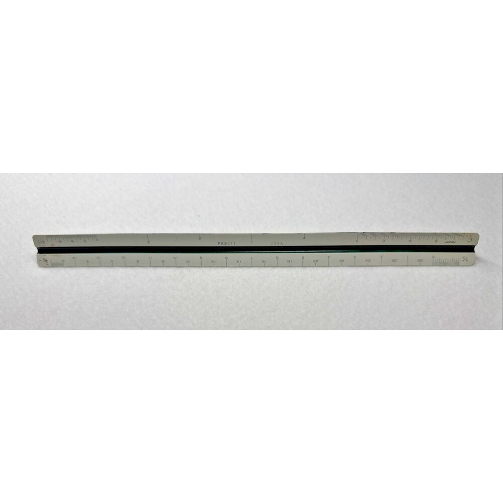 Pickett 234A Triangular Scale Ruler Vintage